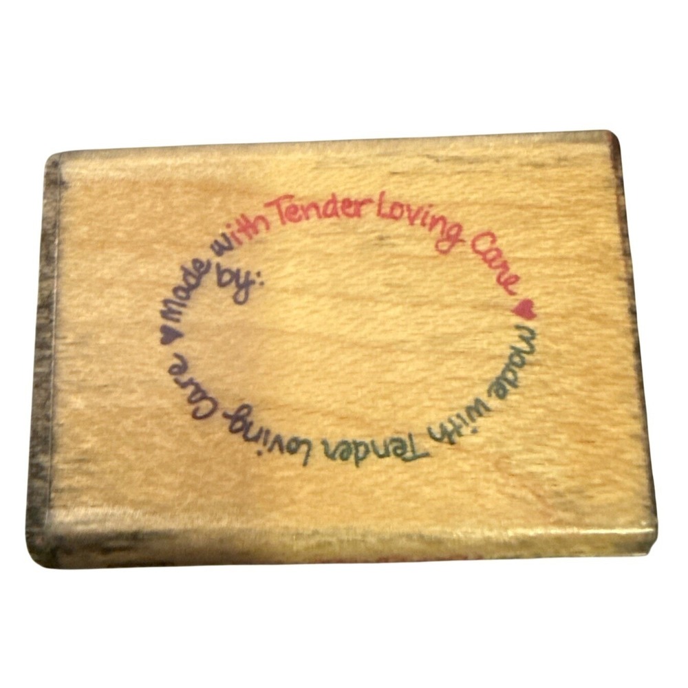 Stampendous Made With TLC J073 Wood Mounted Rubber Stamp Vintage 1994